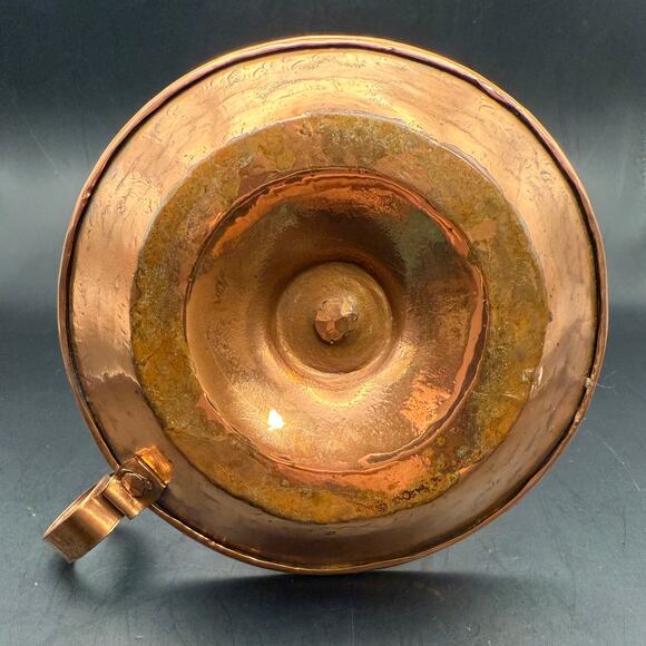 Vintage Hand-Hammered Copper Chamber Candlestick Holder | Rustic Farmhouse Decor - Picture 4 of 6